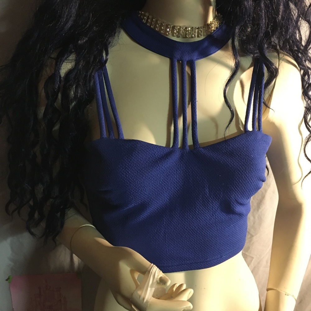 Blue crop top